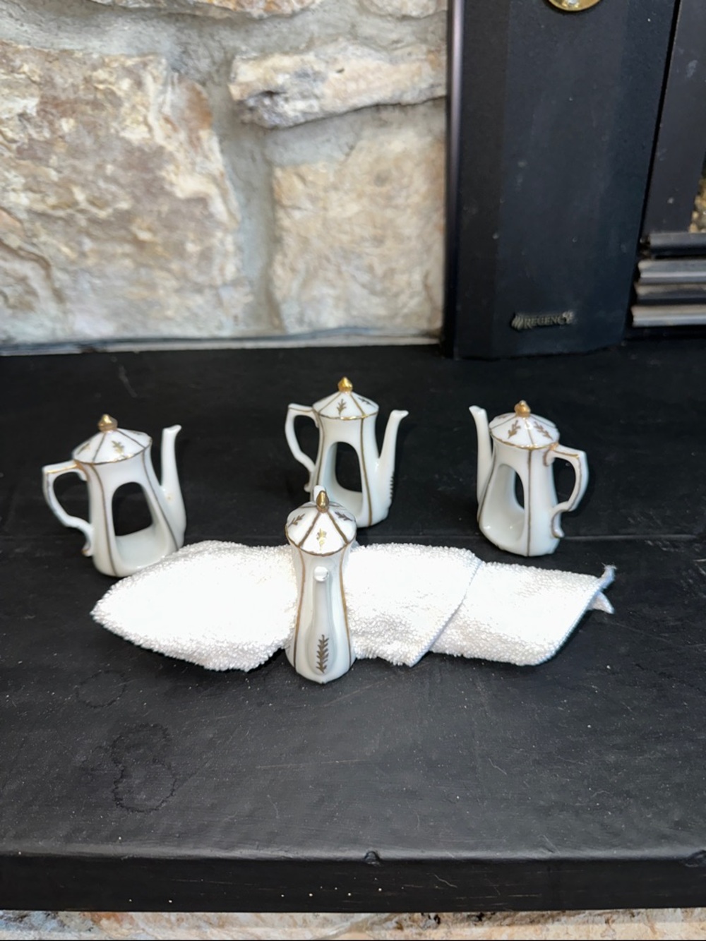 Porcelain Teapot Napkin Rings.